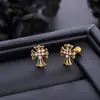 Tapones para Orejas en Espiral Cruzada, Pendientes para Hombres, Pendientes Punk Retro Personalizados de Acero Inoxidable para Mujeres, Accesorios de Moda, Simples y Versátiles