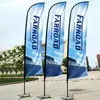 Banderas de Playa Personalizadas al por Mayor, Mástiles Rellenos de Agua, Banderas de Colores, Banderas Pluma para Exteriores, Bases Cuadradas para Mástiles, Banderas de Gota de Agua, Doble Cara