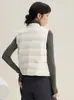 Colete Leve de Penas para Mulheres, Moda Outono e Inverno 2026, Estilo Simples com Botões Escondidos, Quente com Enchimento de Penas de Pato Branco, Tendência