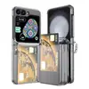 Adecuado para Funda de Teléfono Móvil Samsung Zflip8, Resorte de Bisagra de Cobertura Total Zflip7, con Ranura para Tarjeta, Funda Protectora Zflip6 con Tacto de Piel