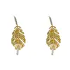 Otoño e Invierno Nueva Moda Sencillos Pendientes de Borla de Hoja Metálica con Circonita Nicho Lujo Accesible Diseño Único Pendientes para Mujer