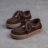 Jiezu 2025 Otoño Nuevo Retro Casual Suela Gruesa Birkenstock Cómodo Un Dedo Capa Piel de Vaca Británico Versátil Zapatos de Mujer