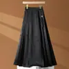 Falda de Mujer Estilo Viento Media Longitud 2025 Verano Nuevo Cintura Alta Jacquard Línea A Acampanada Versátil Nueva Falda Mamian Estilo Chino Nuevo