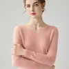 Suéter de base feminino de gola V, estilo coreano, caimento solto, peça única sem costura, para atacado transfronteiriço, versátil e quente, de manga longa