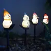 Luzes de corda de boneco de neve de arroz solar transfronteiriças Luzes de chão LED de Natal Luz de corda para jardim externo Iluminação de paisagem de boneco de neve