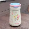 Taza de agua de gatito trébol de cuatro hojas, taza aislada de doble sorbo de dibujos animados, alto valor estético, pajilla de acero inoxidable 316, taza portátil y compacta