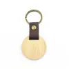 Colgante de madera piel de PU láser puede llavero DIY transfronterizo Amazon llavero de madera en blanco