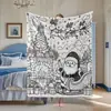 Papá Noel Muñeco de Nieve Navideño Cuadros Múltiples Temas Navideños Manta de Franela Polar Graffiti Navideño Siesta de Oficina