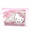 Sanrio Family Papelaria Fofa Cinnamoroll, My Melody, Pompompurin, Kuromi Bolsa com Zíper Conjunto de Lápis e Caderno