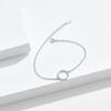 Moda pulseira feminina de prata de lei s925 pulseira geométrica de círculo clássico pulseira cravejada com zircônia feminina PTEH0053