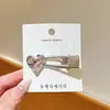 Pinza para el Cabello con Forma de Corazón y Flor de Diamante Rosa Plateado Estilo Y2K para Mujer, Pinza Lateral Estilo Ins, Accesorio para el Cabello Dulce Fresco Chica Picante, Pinza de Pato para Mechones Sueltos