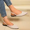 Comercio exterior transfronterizo talla grande 2026 otoño nuevo estilo sandalias planas sin talón de punta cerrada para mujer, sandalias casuales cómodas para mujer