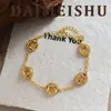 Pulsera para Mujer Sencilla Retro Moda Exquisita Moneda de Cobre Hielo Triturado Lujo Ligero Nicho Alto Grado Temperamento Joyería Versátil