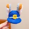 Lindo Conejo Policía Peluche Goma para el Cabello para Mujeres, Accesorio Versátil de Dibujos Animados para el Cabello, Pinza Lateral, Dulce Diadema de Cosplay, Accesorio para Fotos