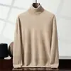 Suéter de Cachemira para Hombre Cuello Alto Base Clásico Versátil Color Sólido Suéter Pulóver Otoño e Invierno Nuevo Camisa Base de Manga Larga