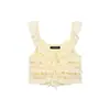Fabricante Mayorista de Ropa para Mujer Transfronteriza Moda Estilo Europeo y Americano Top Camisola Decorativo en Capas con Adorno de Encaje