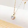 Tohm Diseño Elegante Colgante de Cobre Incrustado con Diamantes Collar Hueco Versátil Collar para Celebridades de Internet Cadena de Acero Inoxidable Estilo Único para Mujer