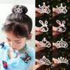 Corona Tiara Infantil Princesa Clip para Niña Pasador de Pelo Accesorios para el Cabello Pasador con Pedrería Corona de Cumpleaños para Niña