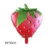Novo Balão de Filme de Alumínio Morango Vermelho Balão Formato Fruta Morango Decoração de Festa de Aniversário