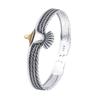 Pulseira Águia Agressiva Masculina e Feminina Personalidade Criativa Prata Tailandesa Banhada Retro Velho Indiano Pena Pulseira Joia