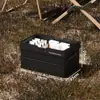 Caja de almacenamiento plegable para acampar al aire libre, caja de almacenamiento portátil de gran capacidad con asa, caja organizadora para maletero de coche y picnic