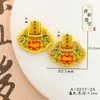 Nuevo Colgante de Collar para Bolso con Candado de Loto Chapado en Oro Cobre Cadena de Lana Colgante Piscis Pez Koi Cuenta Campana Almohadilla de Pez Candado