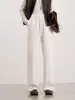 Pantalones de Pierna Ancha de Seda y Lana para Mujer 2026 Otoño e Invierno Nuevo Estilo Caídos Adelgazantes Engrosados Casuales Pantalones de Traje de Terciopelo Mochi