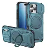 Comercio electrónico transfronterizo: Funda anticaída para Apple 18 Pro Max con soporte magnético para coche de 360 grados, compatible con IP17 Pro Max, con diseño de ventana deslizante