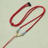 Colar de corda de milho, peça de roda, corda fina, tecida, multicolorida, pendurada no pescoço, corda de jade, ágata, cordão ajustável