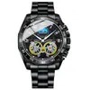 Reloj de Doble Volante para Hombre Máquina No Automática Mecánico Hueco Multifuncional Moda Luminoso Resistente al Agua Transfronterizo
