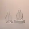 Botella Gotero Plana Redonda de Esencia de 30 ml Botella Dispensadora de Líquido de Vidrio Botella de Aceite Esencial con Fondo Grueso
