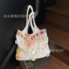 Bolsa de Ombro Tecida de Grande Capacidade Bolsa de Axila Boêmia Feminina Nova Bolsa de Praia de Verão para Férias em Sanya na Tailândia