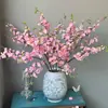 Flores de Ciruelo Artificiales para Decoración del Hogar, Flores de Ciruelo de Cera Roja para Bodas y Accesorios de Fotografía para el Hogar, Flores Falsas Decorativas al por Mayor