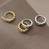 Aretes Aerchi S925 Plata Esterlina Brillantes Trenzados Torcidos Estilo Ins de Alta Gama Elegantes Joyería para Orejas para Mujeres M04020