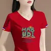 Ropa de mujer de marca con superávit de comercio exterior transfronterizo, camisetas de manga corta de nicho, hombros normales, tops ajustados