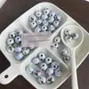 Cartão Dopamina Colorido 16 Contas Soltas com Padrão de Laço, Cheio de Energia, Acessórios Pingente de Contas para Corrente de Celular DIY