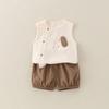 Ropa para Niños Huzhou Zhili Conjunto de Verano para Niños Estilo Coreano Algodón Puro Bebé de un Año Mangas Cortas Ropa Delgada de Verano para Niños