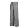 Pantalones casuales sueltos de rayas verticales retro americanos para hombre, pantalones rectos de pierna ancha de marca trendy, pantalones estilo old money