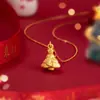 Colar Árvore de Natal Prata Pura 999 para Mulheres, Design Exclusivo, Estilo Leve de Luxo, Corrente Clavicular Estrela, Pingente Árvore dos Desejos Estilo Ins