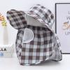 Chapéu xale de aba larga estilo coreano feminino para primavera e verão, chapéu para colheita de chá, chapéu de sol de rede respirável para ciclismo, trabalho agrícola seco, chapéu de sol