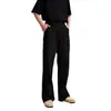 Pantalones de Pierna Recta Sueltos de Tiro Alto Nuevos Ins 2025 Primavera Negro de Moda Versátiles Casuales de Vestir para Hombre con Efecto de Caída
