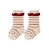 Calcetines para bebé otoño nuevo lazo de encaje rojo calcetines de princesa niñas niños medianos y grandes infantil rojo brillante calcetines de Año Nuevo