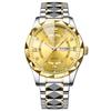 Reloj de Hombre Binbond Genuino Impermeable Luminoso Doble Calendario Reloj de Cuarzo para Hombre Cristal Señalado Romboidal