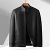 Chaquetas de Cuero Engrosadas de Terciopelo para Otoño e Invierno para Hombres de Mediana Edad y Mayores, Chaquetas de Cuero Cálidas a Prueba de Viento con Cuello Alto, Tops Casuales