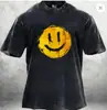 2025 Nueva Camiseta Básica Lavada y Desgastada Retro Europea y Americana Estampado Animal Casual Holgada de Manga Corta para Hombres y Mujeres