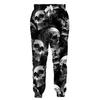 Pantalones Casuales Rectos Sueltos con Estampado Digital 3D de Calavera con Llamas y Esqueleto para Hombres y Mujeres, Pantalones de Chándal Chrome Hearts