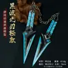 Periférico de Juego Valorant Modelo de Arma 16cm Hoja Negra de Ola Conjunto de Metal Ligero Azul para Movimientos Llamativos