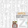 Suministro Exclusivo Transfronterizo de Juego de 36 Piezas de Plantillas de Letras del Alfabeto Inglés Pintadas con Números 62 Decoración de Pared Hueca para Pintar