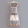 Delantal de Algodón Delgado Estilo Coreano de Verano para Cocina Casera de Mujer Anti-Manchas Transpirable Estilo Extranjero Lindo Ropa de Trabajo Delantal de Cocina