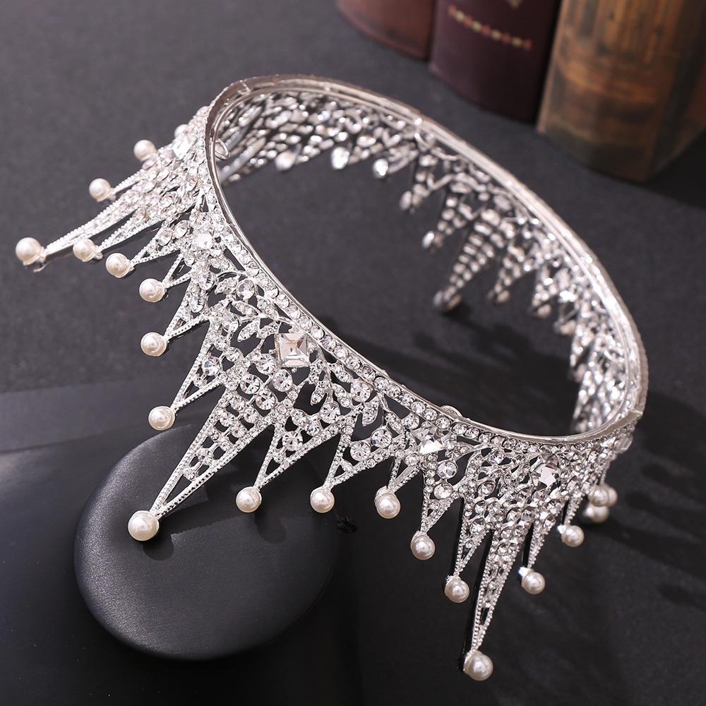 新娘圆形珍珠皇冠